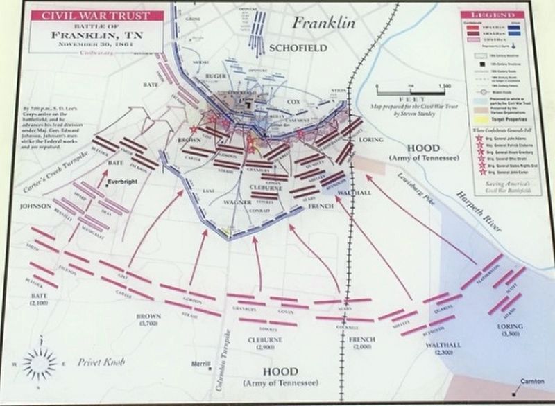 Battle of Franklin Map image. Click for full size.