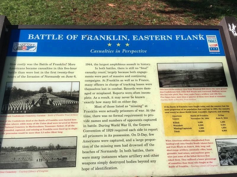 Battle of Franklin, Eastern Flank Marker image. Click for full size.