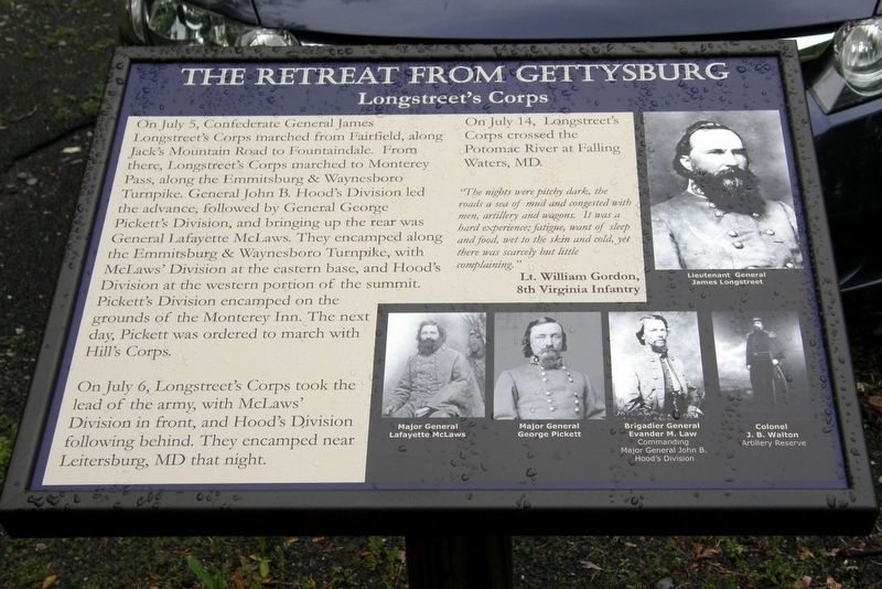 The Retreat From Gettysburg Marker image. Click for full size.