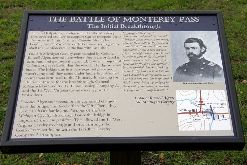 The Battle of Monterey Pass Marker image. Click for full size.