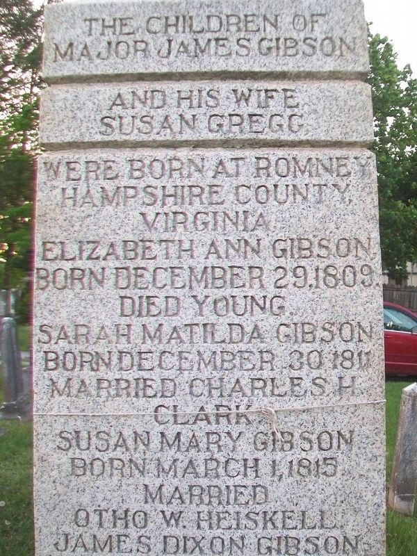 Major James Gibson Monument (South Side) image. Click for full size.