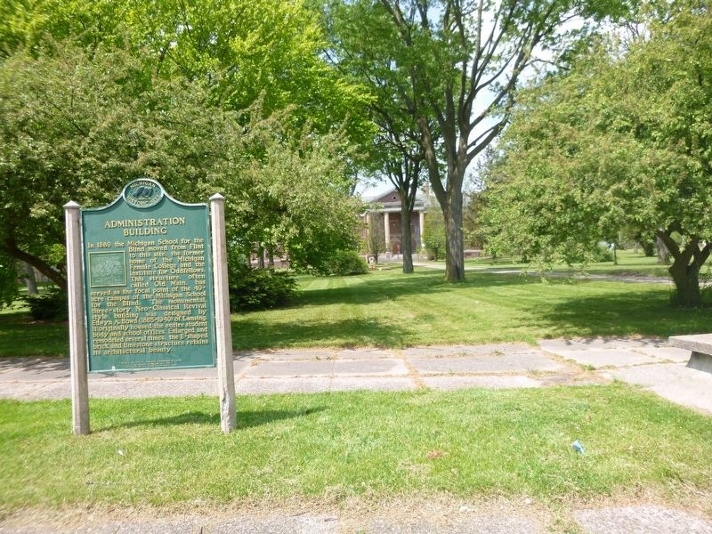 Michigan School for the Blind / Administration Building Marker. Click for full size. Michigan School for the Blind / Administration Building Marker image. Click for full size.