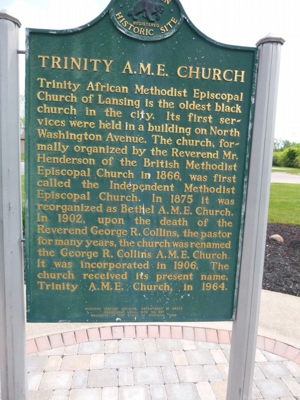 Trinity A.M.E. Church Marker. Click for full size. Trinity A.M.E. Church Marker image. Click for full size.