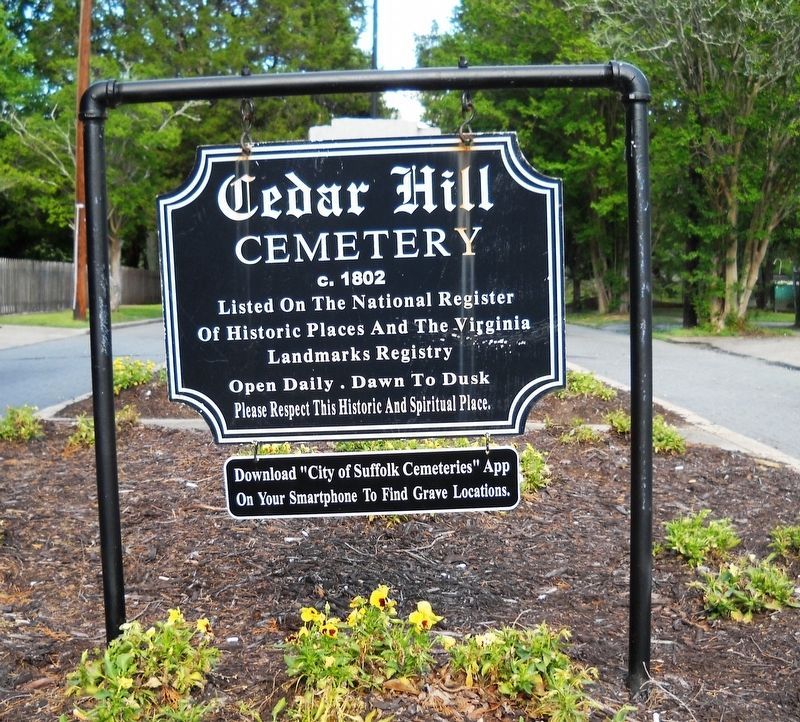 Cedar Hill Cemetery Main Entrance Sign. image. Click for full size.