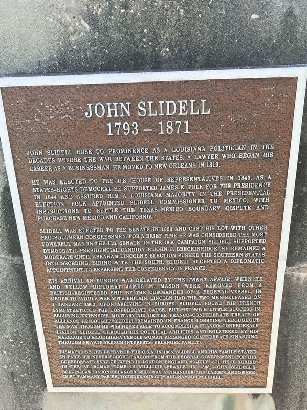 John Slidell Marker image. Click for full size.