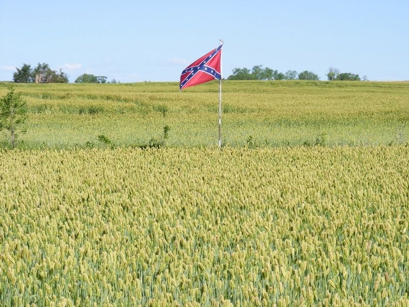 Confederate flag marking the canal location. image. Click for full size.