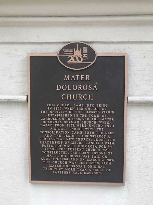 Mater Dolorosa Church Marker image. Click for full size.