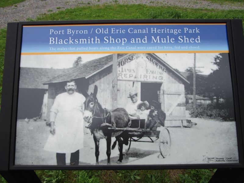 Blacksmith Shop and Mule Shed Marker image. Click for full size.