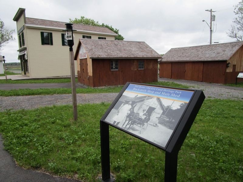 Blacksmith Shop and Mule Shed & Marker image. Click for full size.