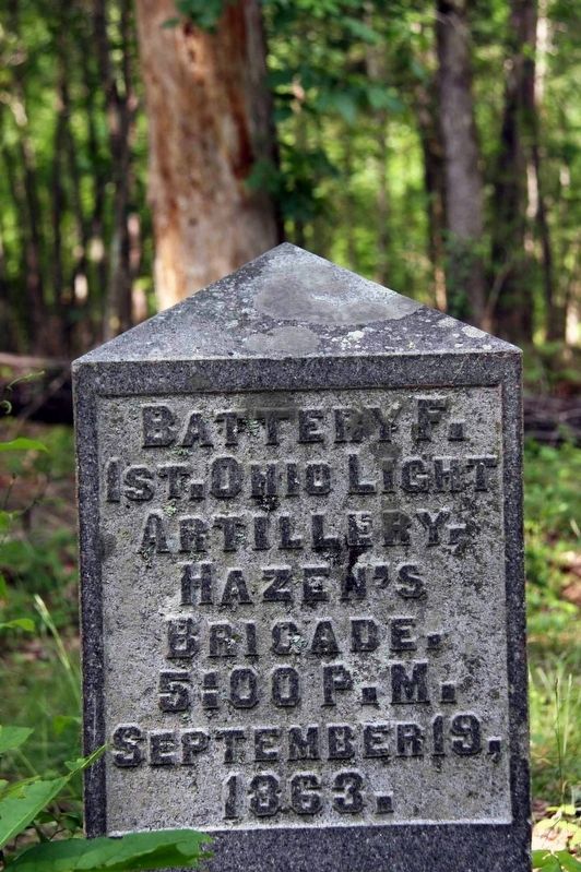 Battery F, 1st Ohio Light Artillery Marker Marker image. Click for full size.