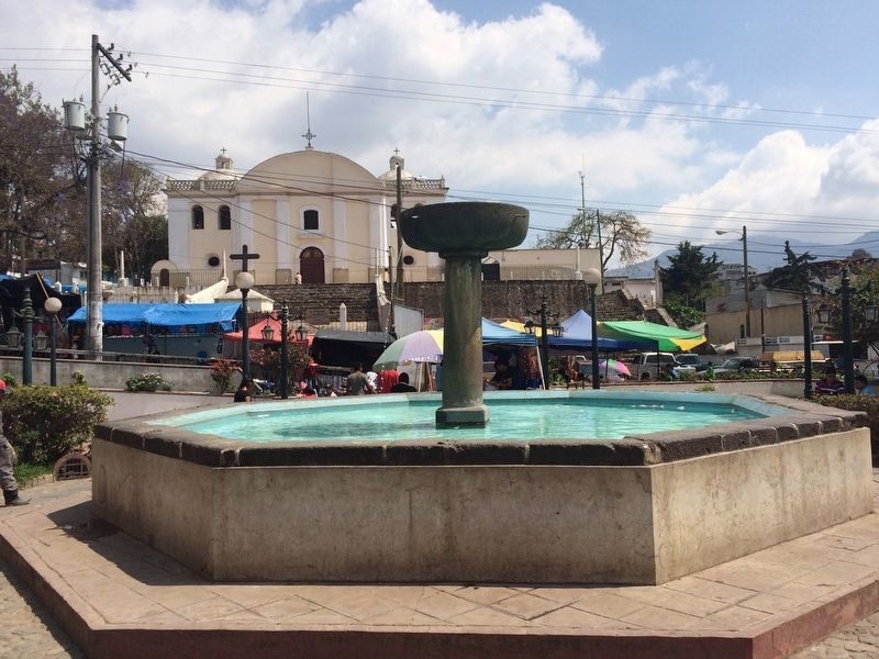 A view of an older fountain looking towards the east at Sumpango. image. Click for full size.