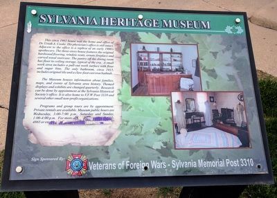 Sylvania Heritage Museum Marker. Click for full size. Sylvania Heritage Museum Marker image. Click for full size.