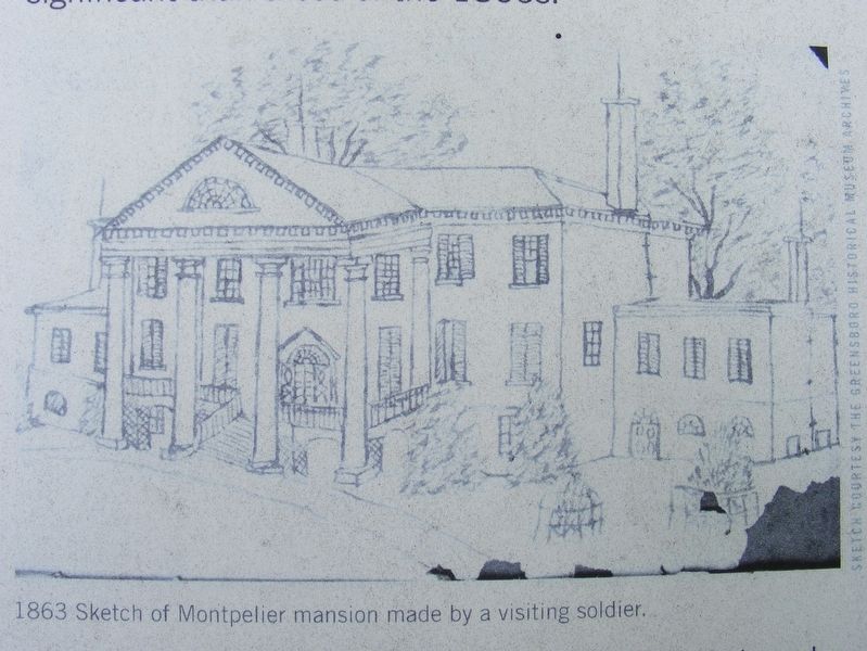 Wartime sketch of the Montpelier mansion. Click for full size. Wartime sketch of the Montpelier mansion image. Click for full size.