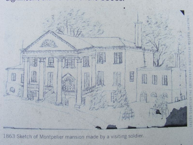 Wartime sketch of the Montpelier mansion image. Click for full size.