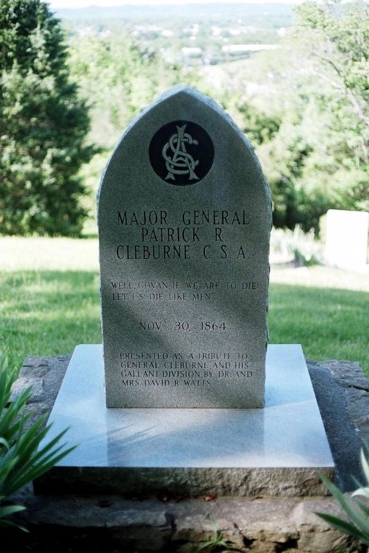 Major General Patrick R. Cleburne CSA Marker image. Click for full size.