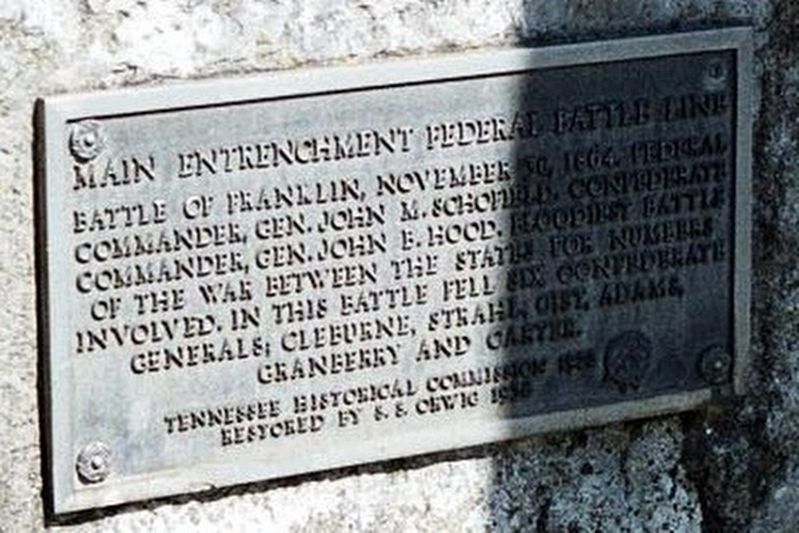 Main Entrenchment Federal Battle Line Marker. Click for full size. Main Entrenchment Federal Battle Line Marker image. Click for full size.