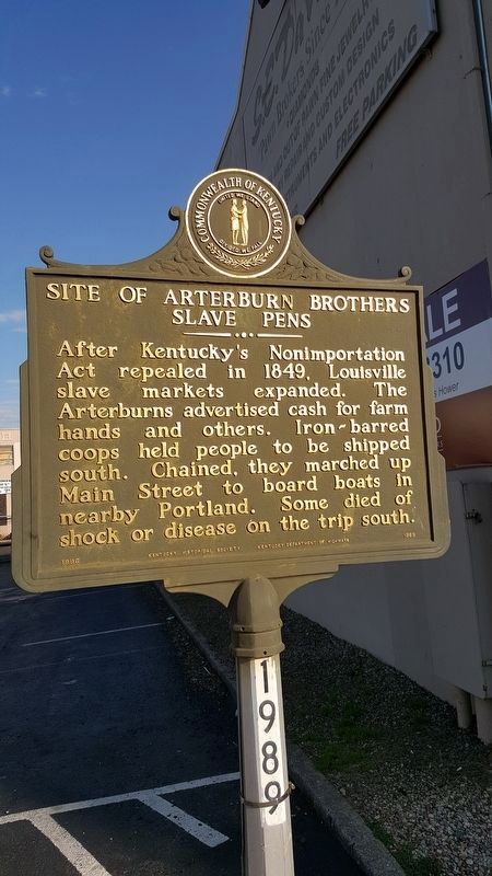 Site of Arterburn Brothers Slave Pens Marker image. Click for full size.