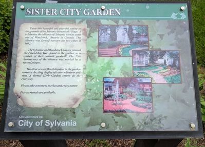 Sister City Garden Marker. Click for full size. Sister City Garden Marker image. Click for full size.