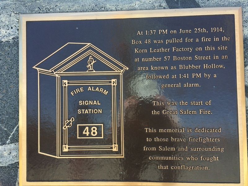 Great Salem Fire Alarm Marker. Click for full size. Great Salem Fire Alarm Marker image. Click for full size.