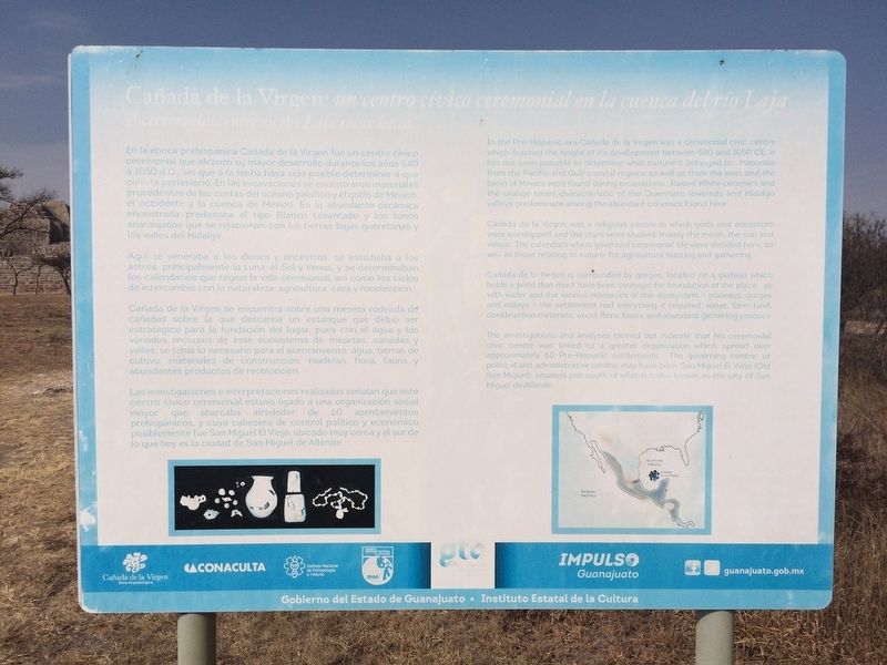 The Previous "A Ceremonial Centre in the Laja River Basin" Marker image. Click for full size.