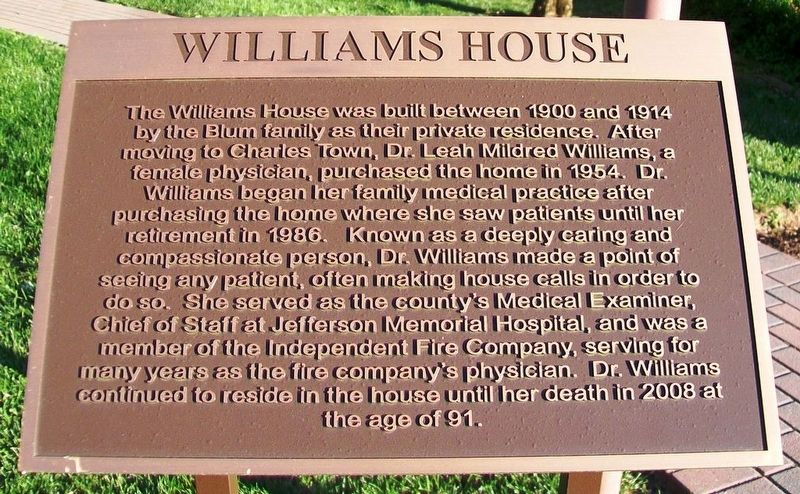 Williams House Marker image. Click for full size.