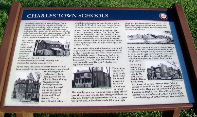 Charles Town Schools Marker image. Click for full size.