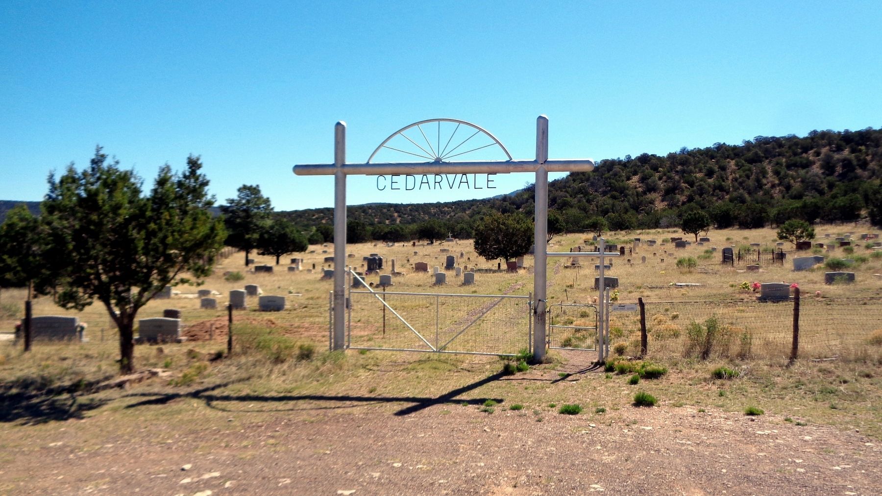 Cedarvale Cemetery, White Oaks NM burial place of Susan McSween Barber image. Click for full size.