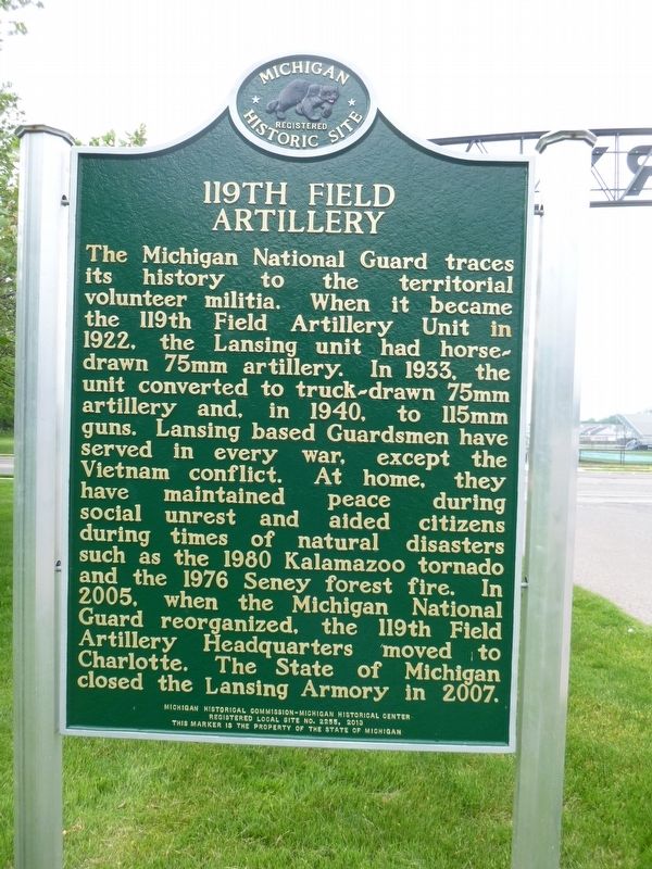 119th Field Artillery Marker image. Click for full size.