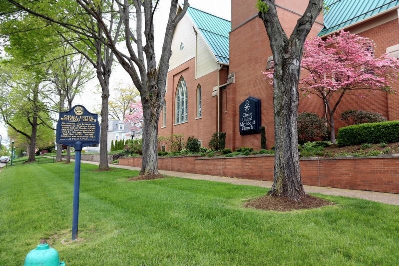 Christ United Methodist Church and Marker image. Click for full size.