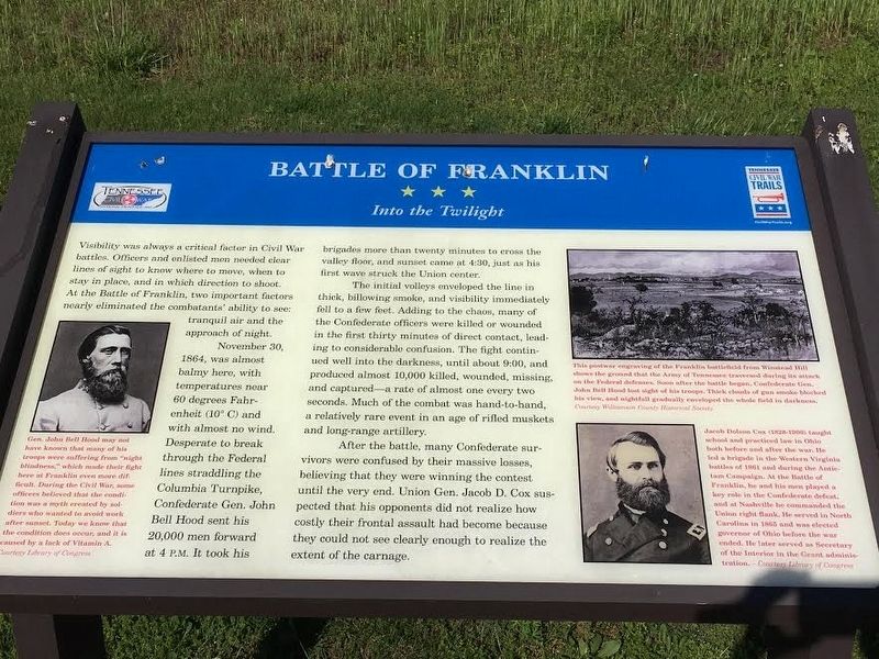 Battle of Franklin Marker image. Click for full size.