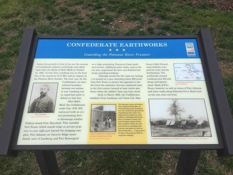 Confederate Earthworks Marker image. Click for full size.