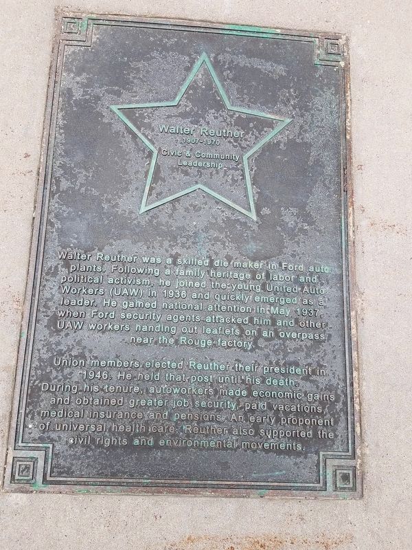 Walter Reuther Marker image. Click for full size.