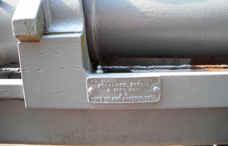 A detail view of the cannons manufacturer plate.Marker image. Click for full size.