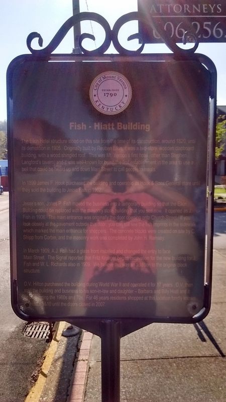 Fish – Hiatt Building Marker (front). Click for full size. Fish – Hiatt Building Marker (front) image. Click for full size.