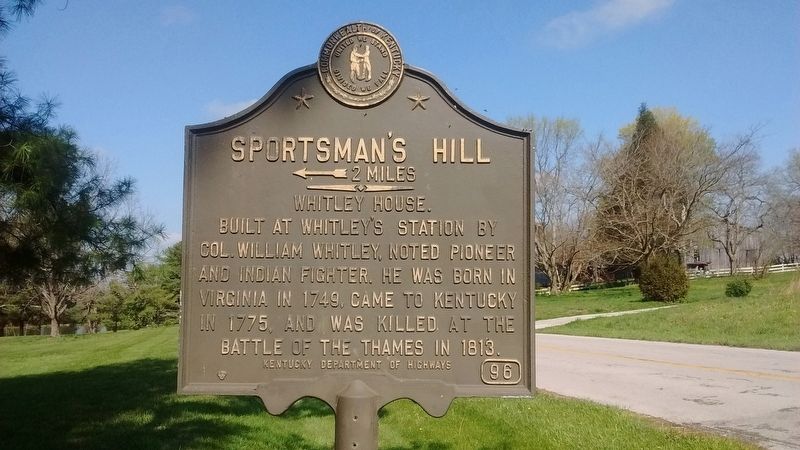 Sportsman's Hill Marker. Click for full size. Sportsman's Hill Marker image. Click for full size.
