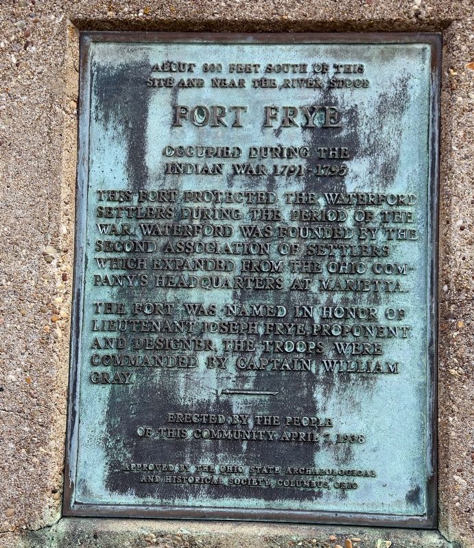 Fort Frye Marker image. Click for full size.