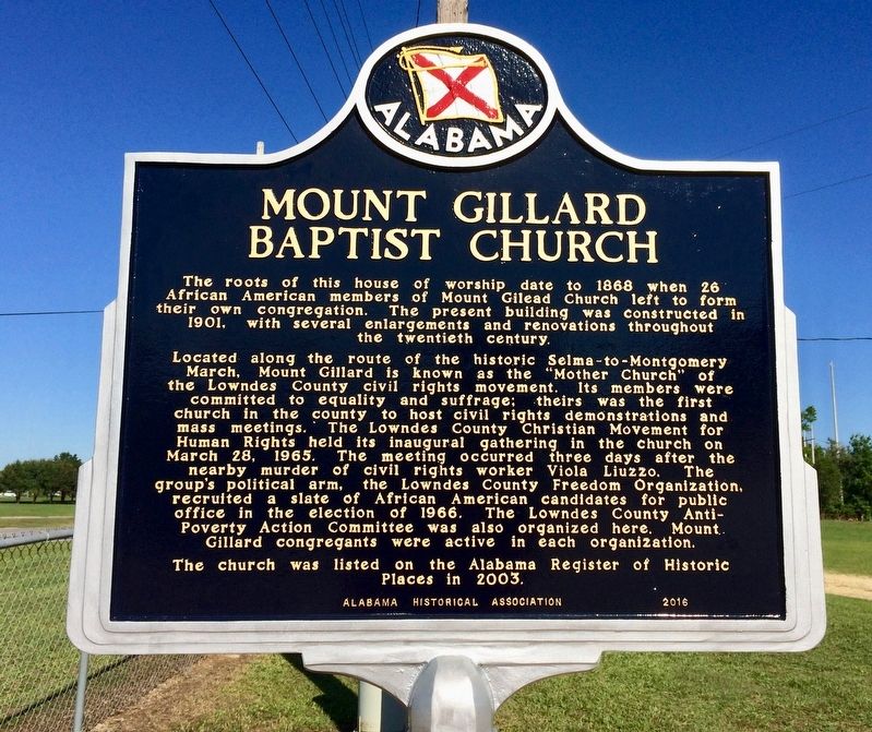 Mount Gillard Baptist Church Marker image. Click for full size.