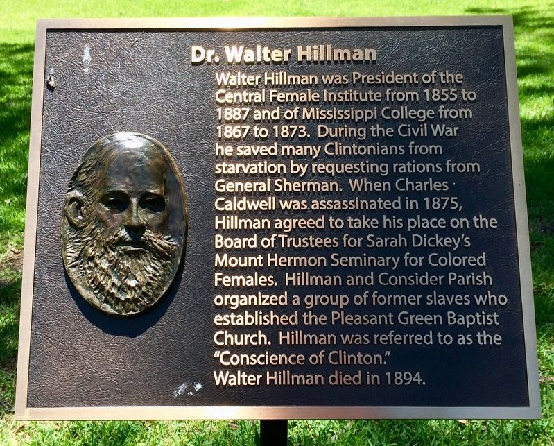 Dr. Walter Hillman plaque, next to this marker. image. Click for full size.