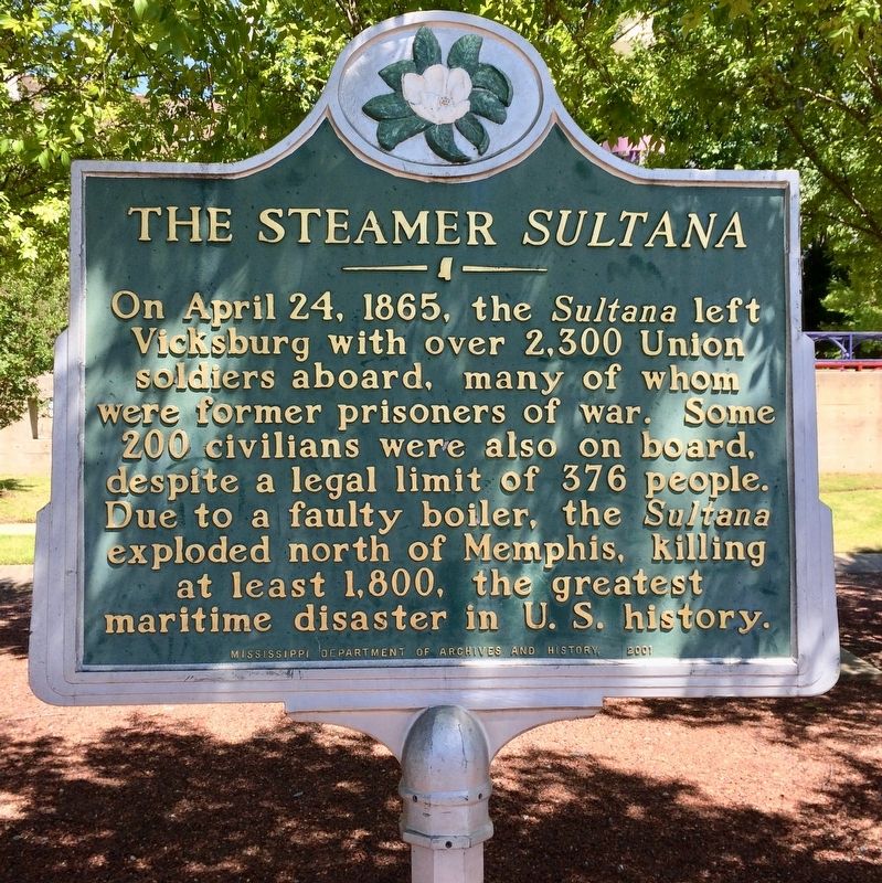 The Steamer <i>Sultana</i> Marker image. Click for full size.