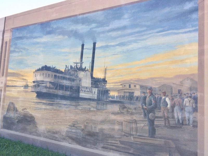 Mural of Sultana, across street from marker. image. Click for full size.