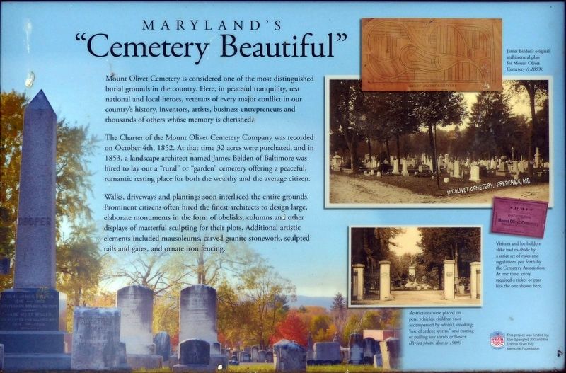Maryland's “Cemetery Beautiful” Marker image. Click for full size.