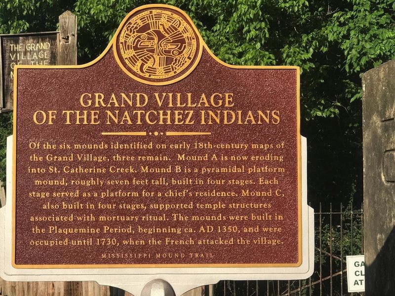 Grand Village of the Natchez Indians Marker image. Click for full size.