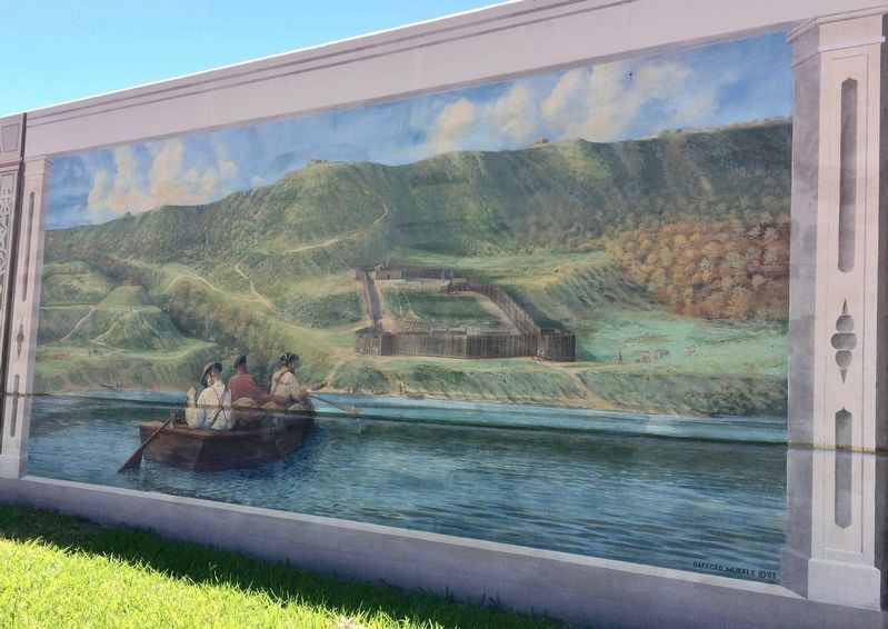 Mural depiction of the former Fort Nogales. image. Click for full size.