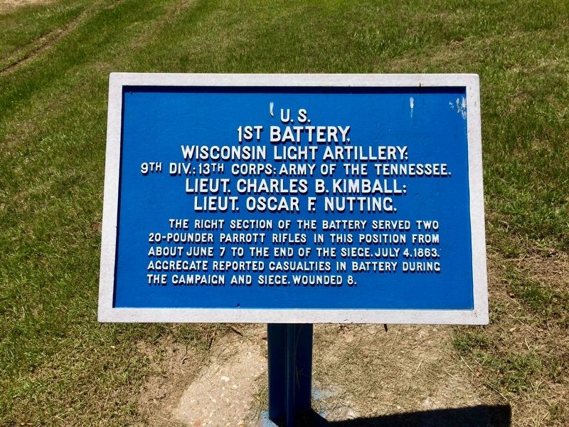 U.S. 1st Battery, Wisconsin Light Artillery; Marker image. Click for full size.