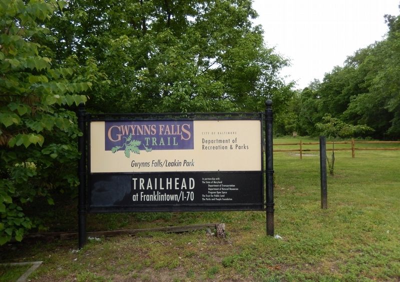 Gwynns Falls Trailhead sign image. Click for full size.