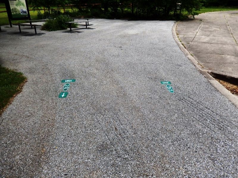 Gwynns Falls Trail-Begin and End marks on the road image. Click for full size.