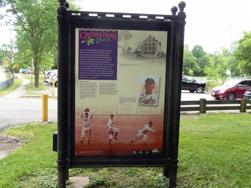 Gwynns Falls Trail Marker-Front side image. Click for full size.