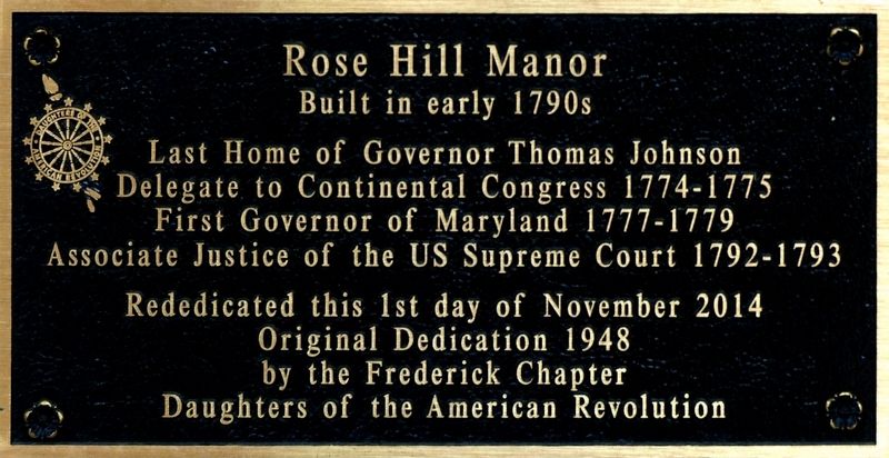 Rose Hill Manor Marker. Click for full size. Rose Hill Manor Marker image. Click for full size.