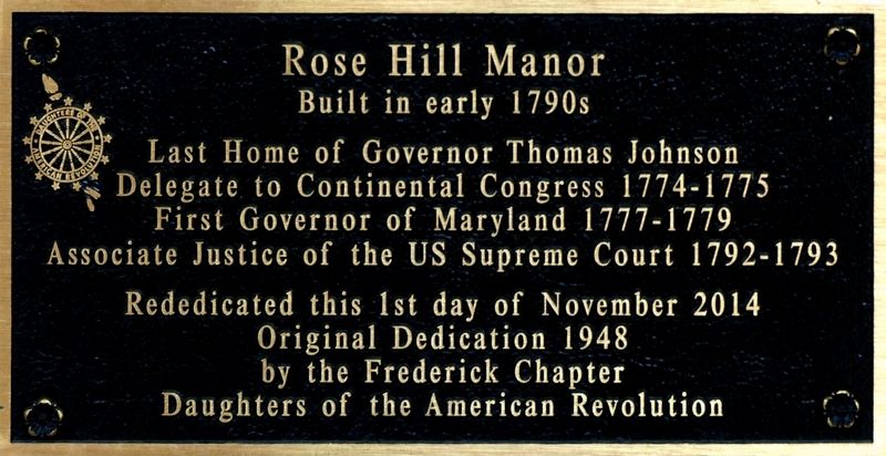 Rose Hill Manor Marker image. Click for full size.