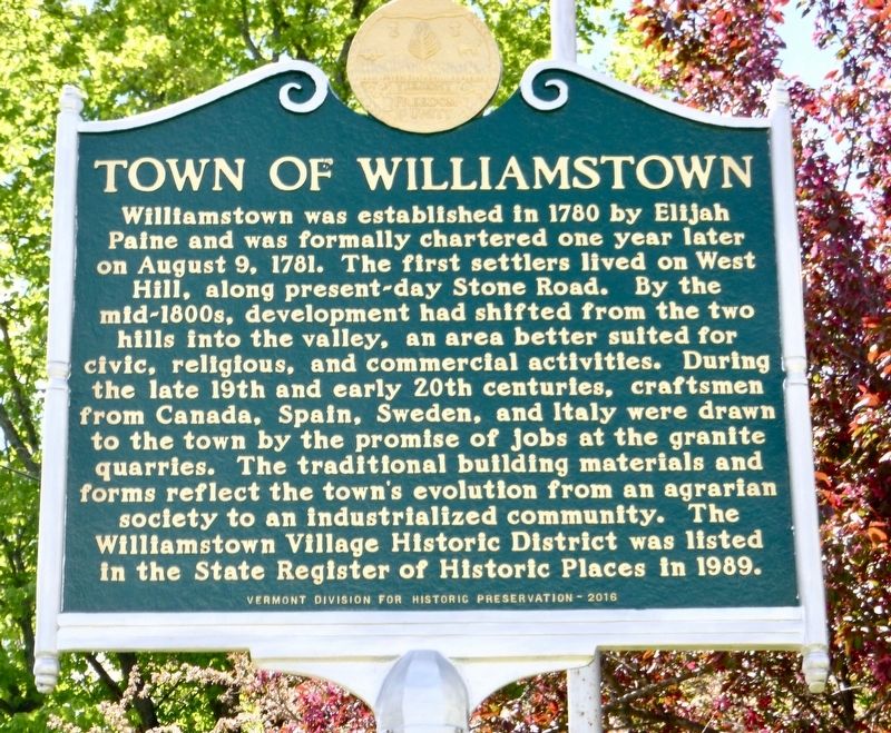 Town of Williamstown Marker image. Click for full size.